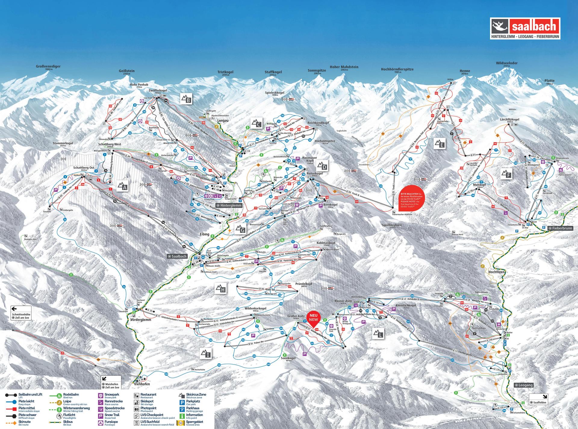 Hinterglemm ski map
